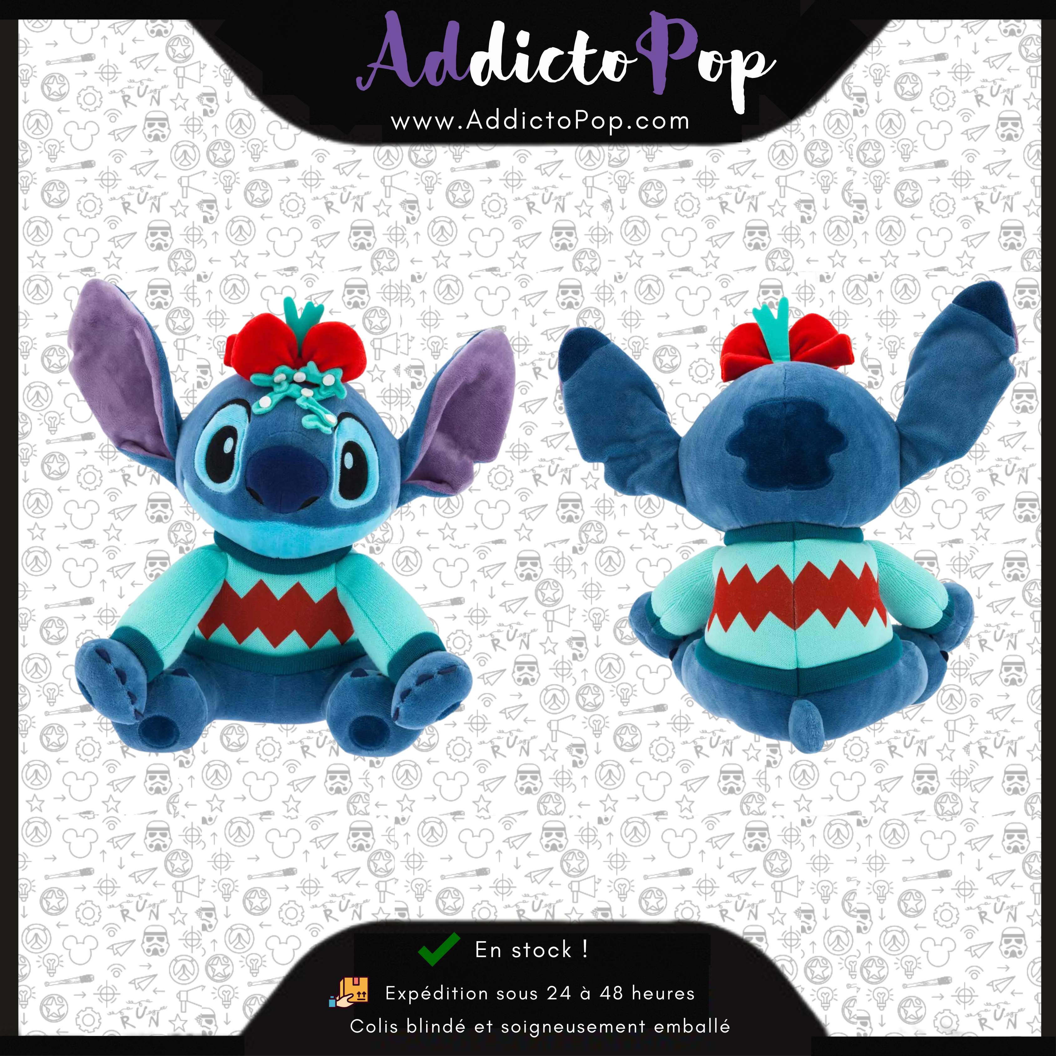 Peluche Stitch de Noël 2023 (Disneyland Paris Exclusive)