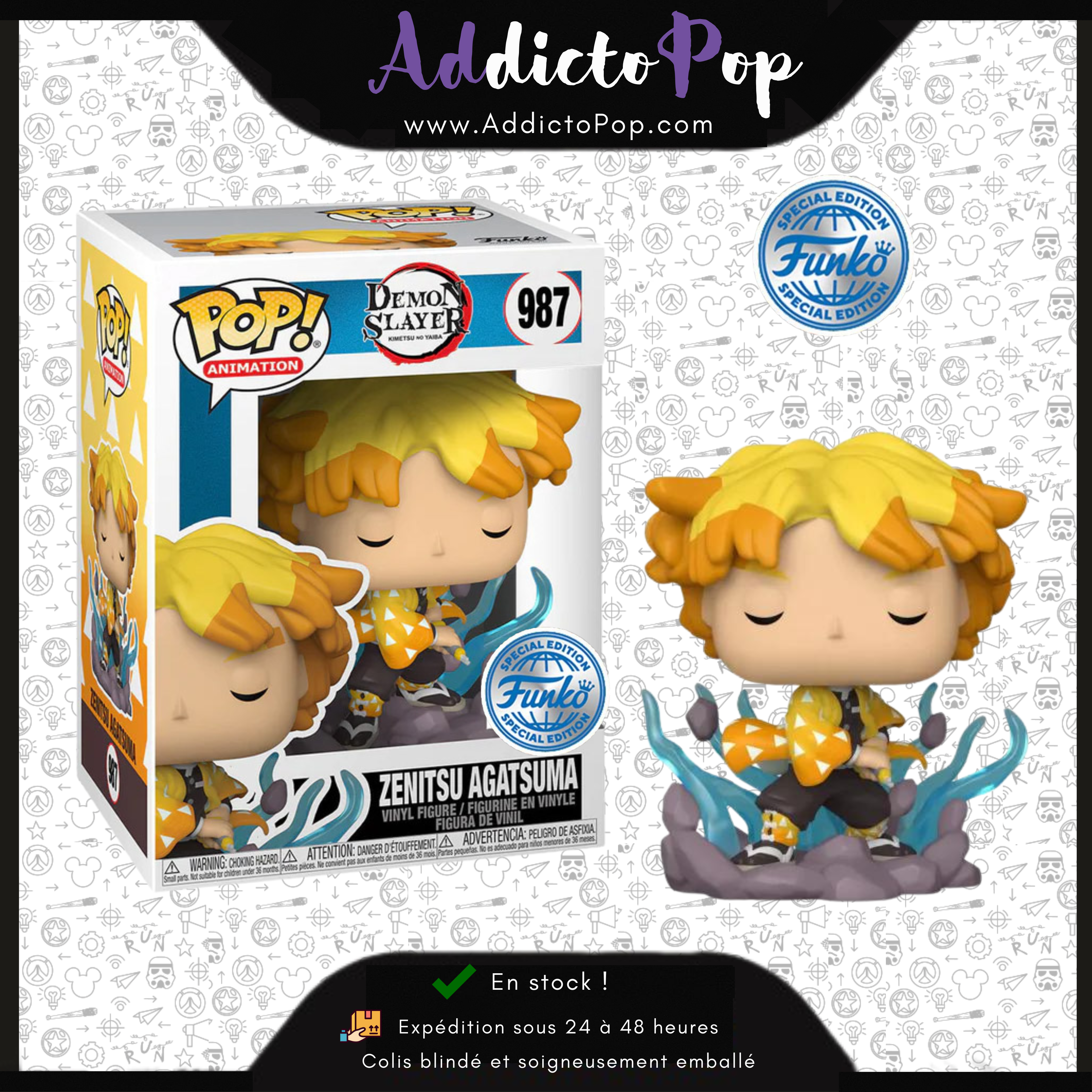 Funko Pop Demon Slayer Zenitsu Agatsuma 987 Funimation 2021 Exclusive Funko Pop Demon Slayer Zenitsu Agatsuma 987 Funimation 2021 Exclusive