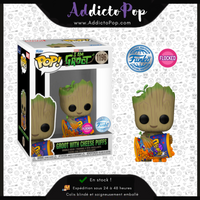Funko Pop! Marvel : I Am Groot [1196] - Groot with Cheese Puffs (Flocked) (Special Edition)