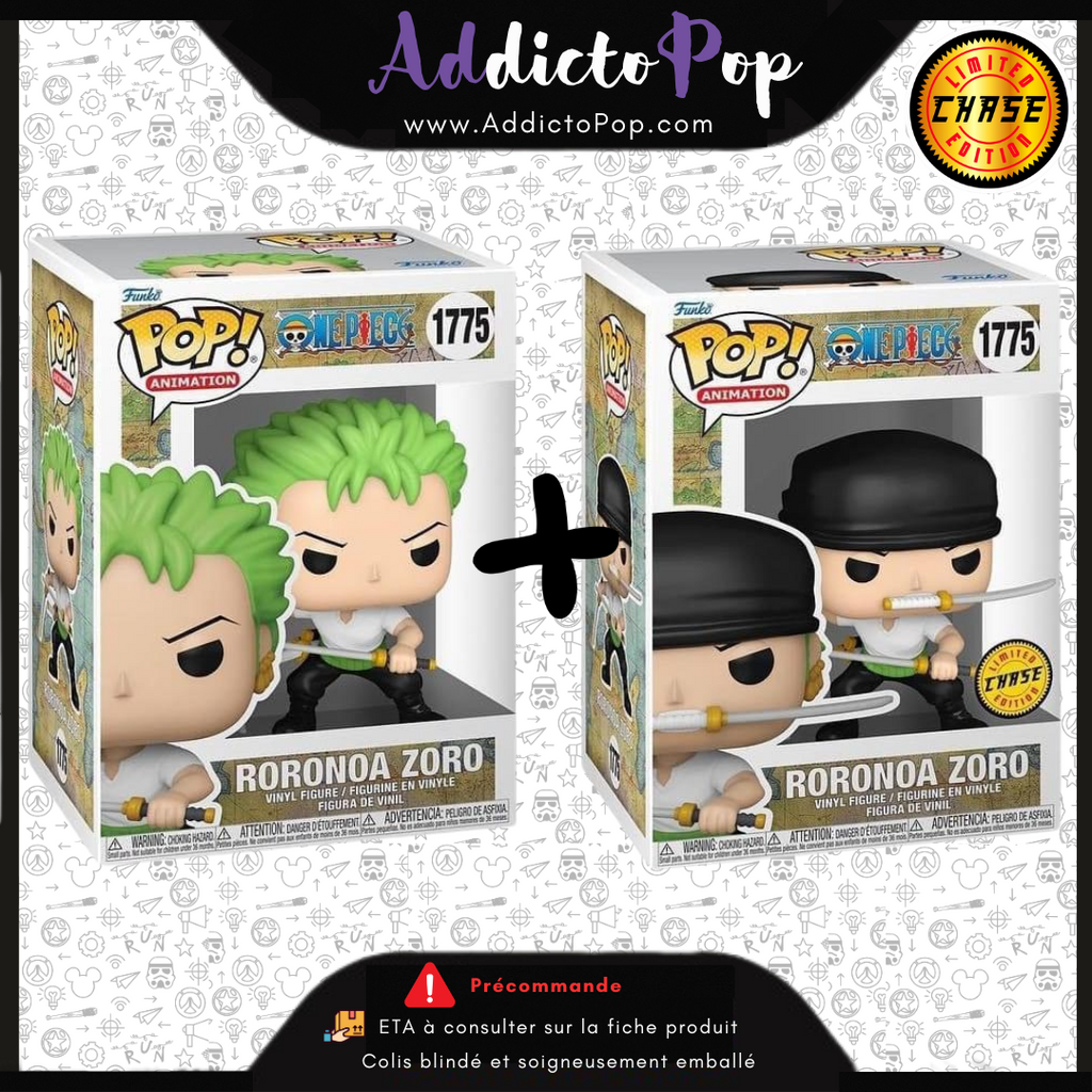 Funko Pop! One Piece Roronoa Zoro Avec Chase (style 3 épées) - Figurine Vinyle 9,5 Cm - Collection Officielle