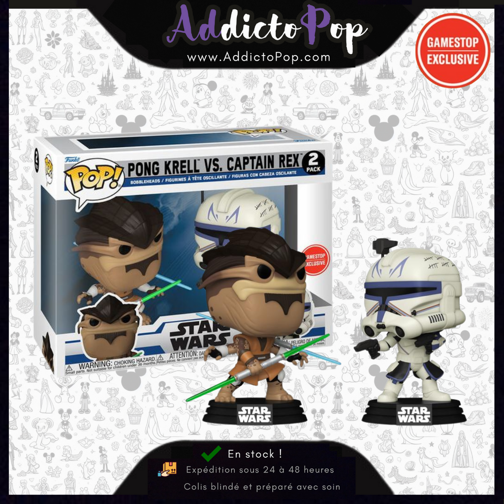 Funko Star Wars: Clone Wars Pong Krell Vs Captain Rex US Exclusieve Popfiguren, meerkleurig, 2 stuks Funko Star Wars: Clone Wars Pong Krell Vs Captain Rex US Exclusieve Popfiguren, meerkleurig, 2 stuks