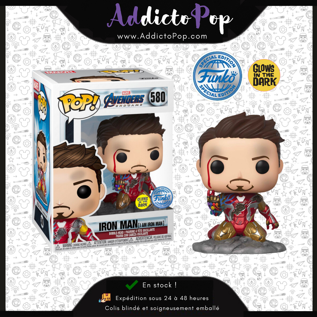 Funko Pop Marvel Avengers Endgame 580 Iron Man I am Iron Man GITD Special Edition