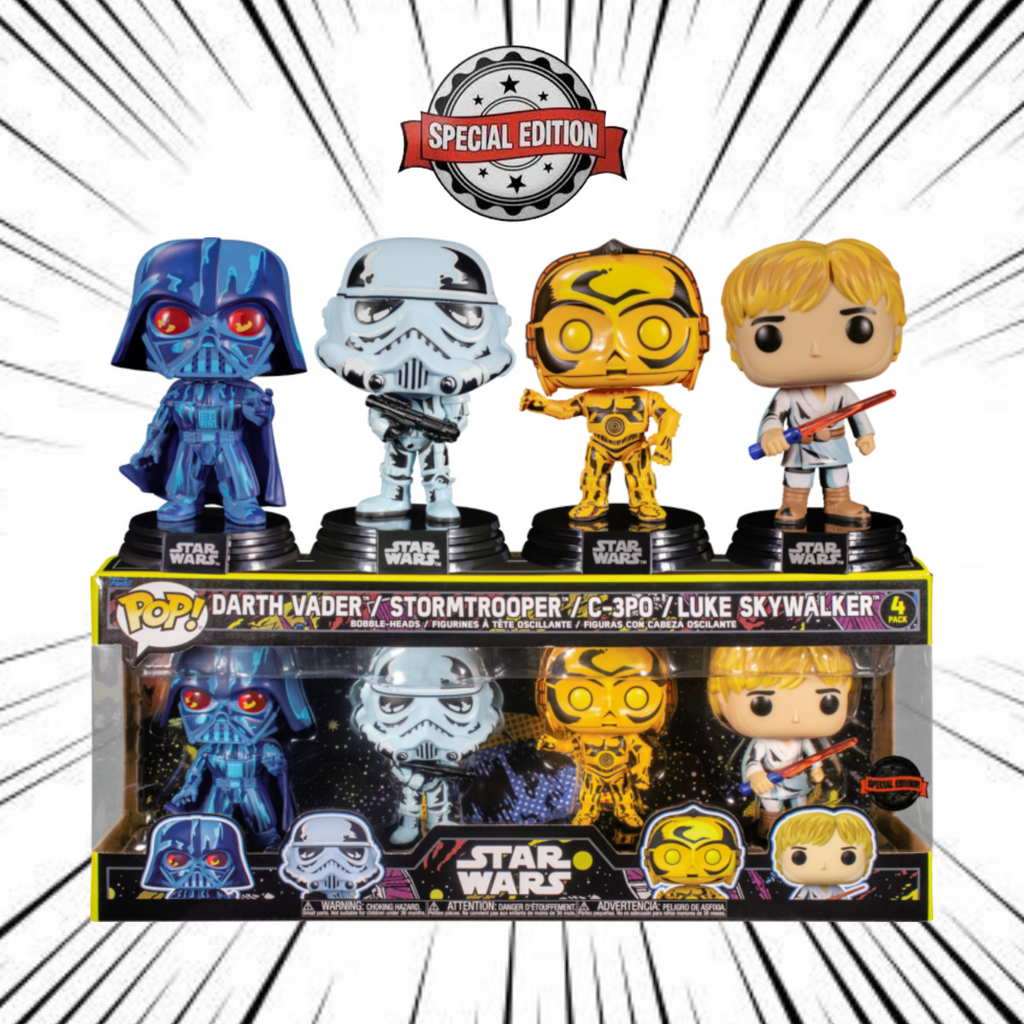 Funko Pop! Star Wars [4-Pack] - Darth Vader, Stormtrooper, C-3 PO