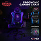 [Konix] Chaise de Bureau Stranger Things Gaming Premium - Inclinaison siège 150° - Cuir PVC - Coussin lombaires et cervicaux - Motif Hellfire Club