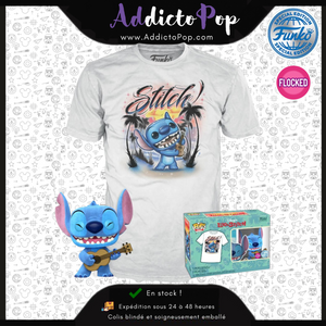 Funko Pop! & Tee Lilo & Stitch [1044] - Stitch with Ukulele (Flocked) (Special Edition)