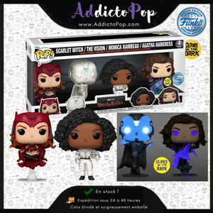 Funko Pop! Marvel WandaVision[4-Pack] - Scarlet Witch/The Vision/Monica Rambeau/Agatha Harkness (GITD) (Special Edition) 