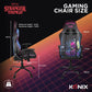 [Konix] Chaise de Bureau Stranger Things Gaming Premium - Inclinaison siège 150° - Cuir PVC - Coussin lombaires et cervicaux - Motif Hellfire Club