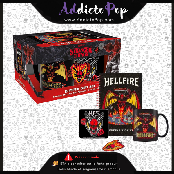 STRANGER THINGS - Bumper Gift Set -Mug, sous verre, Porte-clé & Carnet