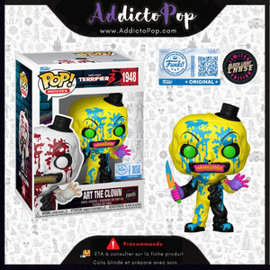 Funko Pop! TERRIFIER 3 [1948] - Art The Clown with Knife (Bloody) (Black Light Chase) (Special Edition) 🕓[ETA:03/2026]