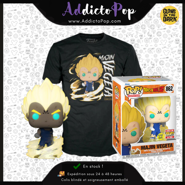Funko Pop Tee Dragon Ball Z 862 Majin Vegeta Glow Only in Po AddictoPop