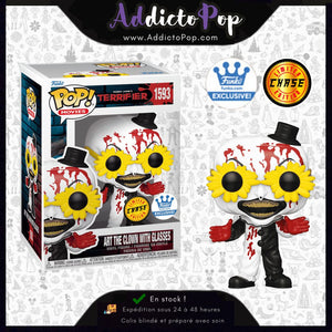 Funko Pop! TERRIFIER [1593] - Art The Clown with Glasses (Bloody Chase) (Funko Shop Exclusive) 