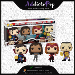 [Boîte endommagée] Funko Pop! Doctor Strange 2 in the Multiverse Of Madness [4-Pack] - Doctor Strange, America Chavez, Scarlet Witch & Wong (GITD) (Special Edition)