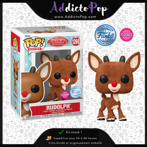 Funko Pop! Rudolph The Red-Nosed Reindeer [1260] - Rudolph (Flocked) (Amazon Exclusive)