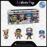 Funko Pop! Marvel Holiday [4-Pack] - Hulk/Groot/Cap Snowman/Thanos (Special Edition)