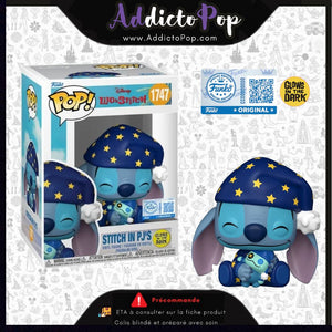 Funko Pop! Disney Lilo & Stitch [1747] - Stitch in PJ's (GITD) (Special Edition) 🕓[ETA:04/2026]