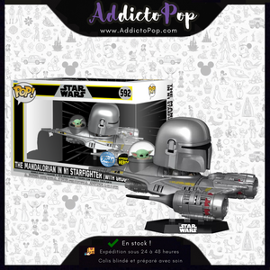 Funko Pop! Star Wars [592] -The Mandalorian In N°1 Starfighter (with Grogu) (Exclusive)