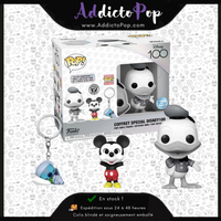 Funko Box Collector Disney 100th - Donald Duck (Black & White) (Special Edition) + Mystery Minis + Keychain Stitch Sleeping (Exclusive)