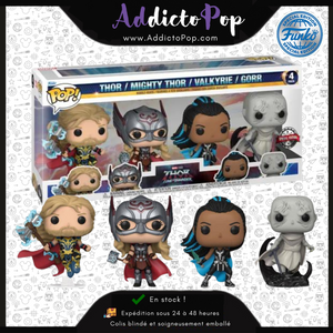 Funko Pop! Marvel Thor 4 : Love & Thunder [4-Pack] - Thor/Mighty Thor/Valkyrie/Gorr (Special Edition)