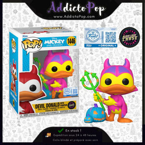 Funko Pop! Mickey & Friends [1446] - Devil Donald with Pumpkin (Black Light) (Chase) (Special Edition)