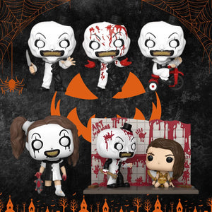Funko Pop! Bundle TERRIFIER (3x Art The Clown, Little Pale Girl Speciality Series & Art Vs. Sienna (Movie Moment) (Special Edition)