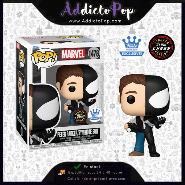 Funko Pop! MARVEL [1478] - Peter Parker/Symbiote Suit (GITD Chase) (Funko Shop Exclusive)