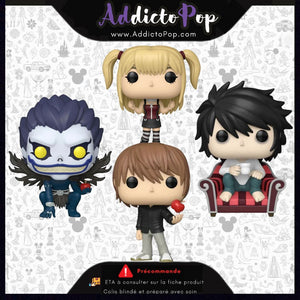 Lot de 4 Funko Pop! Death Note - Misa Amane + Light Yagami + L + Ryuk 🕓[ETA:10/2026]