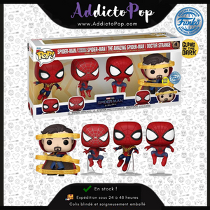 Funko Pop! Marvel Spider-Man 4 : No Way Home [4-Pack] - Spider-Man/Friendly Neighborhood Spider-Man/The Amazing Spider-Man/Doctor Strange (GITD) (Special Edition)
