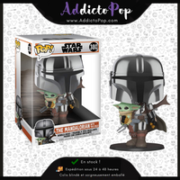 Funko Pop! Star Wars [380] - The Mandalorian with The Child (Chrome) 10"