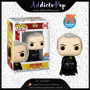[Boîte endommagée] Funko Pop! DC The Flash [1344] - Batman (Keaton) (Unmasked) (Px Previews)