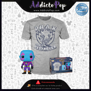 Funko Pop! &amp; Tee Guardians of the Galaxy Vol. 3 [1243] - Drax Black Light (Special Edition) 