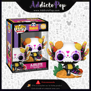 Funko Pop! Dia De Los Muertos [104] - Axolotl (Black Light) 🕓[ETA:08/2026]