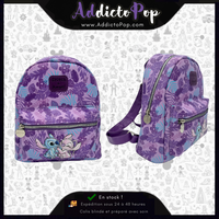 Sac à Dos Similicuir - Stitch & Angel (Disney) Ohana Mauve - 29x11x26cm (Exclusive)