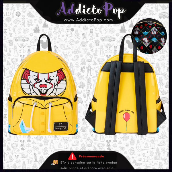 Loungefly Warners Bros IT - Sac à dos IT Pennywise Raincoat Cosplay