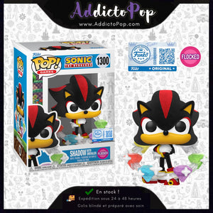 Funko Pop! Sonic : The Hedgehog [1300] - Shadow with Emeralds (Flocked) (Special Edition)