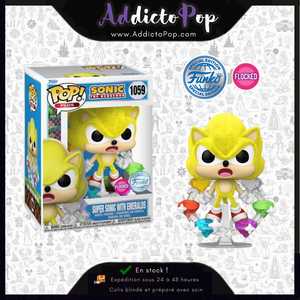 Funko Pop! Sonic The Hedgehog [1059] - Super Sonic with Emeralds (Flocked) (Special Edition) 