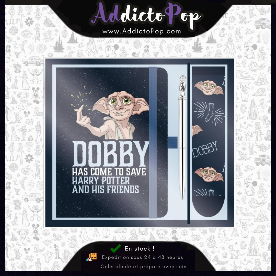 Pack Premium Harry Potter - Dobby - Notebook Lumineux A5 + Stylo-Bille