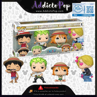Funko Pop! One Piece [4-Pack] - Monkey D. Luffy/Roronoa Zoro/Nami/Sanji (Metallic) (Special Edition)