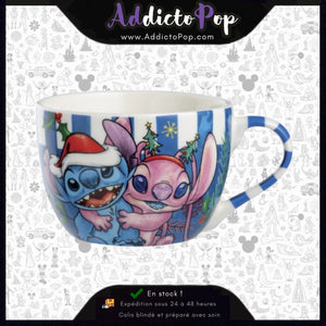 Disney Stitch & Angel – Tasse Petit-Déjeuner de Noël Bleue 520 ml – Egan