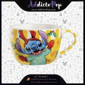 Disney Stitch – Tasse Petit-Déjeuner de Noël Jaune 520 ml – Egan