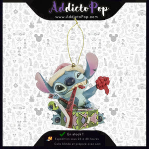 Disney Traditions – Suspension de Noël Stitch Ouvrant son Cadeau pour Sapin – Jim Shore