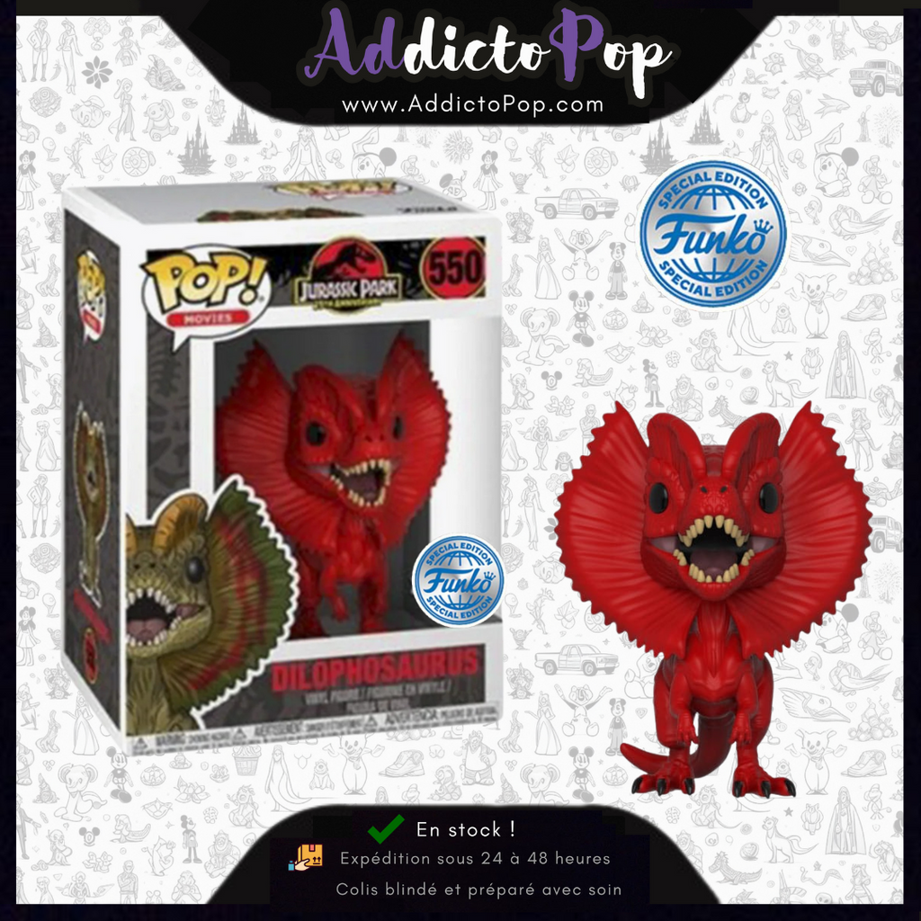 Funko Pop! Jurassic Park Dilophosaurus GITD (Glow In The Dark) 550 – Édition Limitée 2022