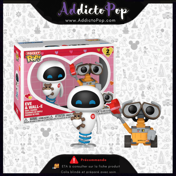 Funko Pop! Keychain Disney Wall-E [2-Pack] - Wall-E & Eve (Valentine)