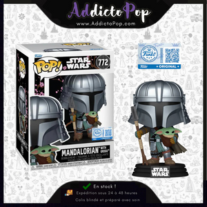 Funko Pop! Star Wars Impressions [772] - Mandalorian with Grogu (Special Edition) 