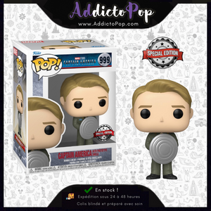 [Boîte endommagée] Funko Pop! Marvel Captain America The First Avenger [999] - Captain America with Prototype Shield Metallic (Special Edition)