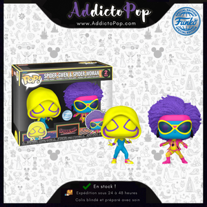 Funko Pop! Spider-Man (Across the Spider-Verse) [2-Pack] - Spider-Gwen & Spider-Woman (Black Light) (Special Edition)