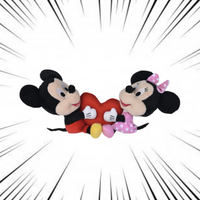 Peluche Disney Mickey & Minnie with heart 17cm