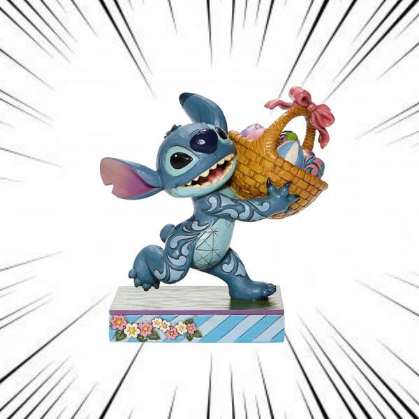 Stitch with Easter Basket Figurine - Disney Traditions '14.5x9.5x14cm'