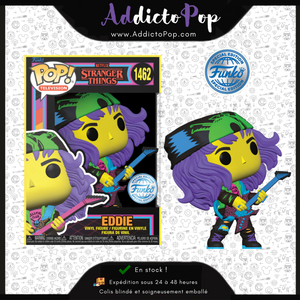 Funko Pop! Stranger Things [1462] - Eddie with Guitar (Chasseur) (Black Light) (Special Edition)