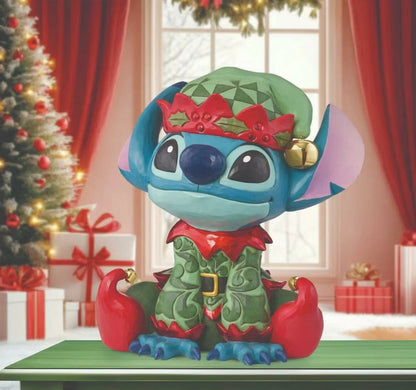 Jim Shore Disney Stitch Elf – Grande Figurine de Noël 38 cm