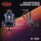 [Konix] Chaise de Bureau Stranger Things Gaming Premium - Inclinaison siège 150° - Cuir PVC - Coussin lombaires et cervicaux - Motif Hellfire Club